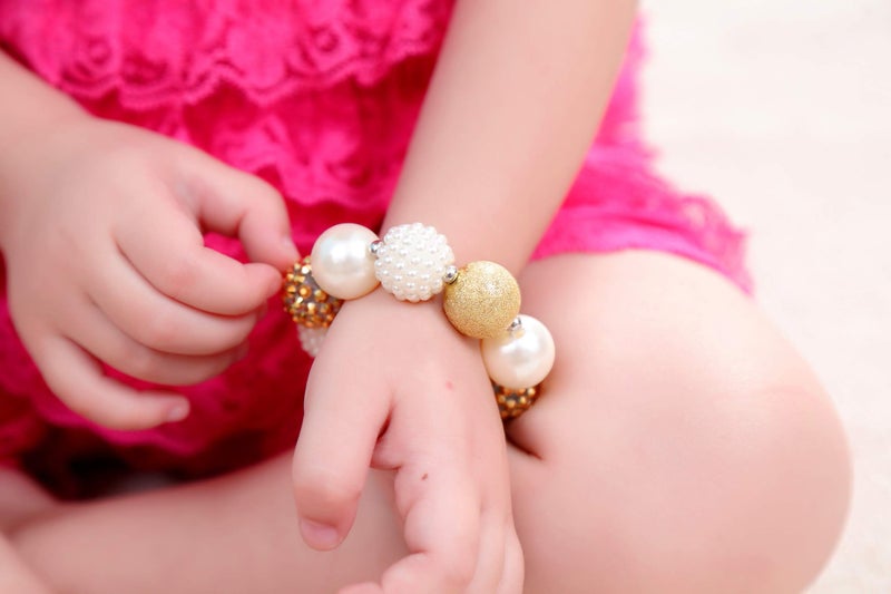 VCMART Girls Chunky Bubblegum Beaded Necklace & Hairpin Set - Image 5